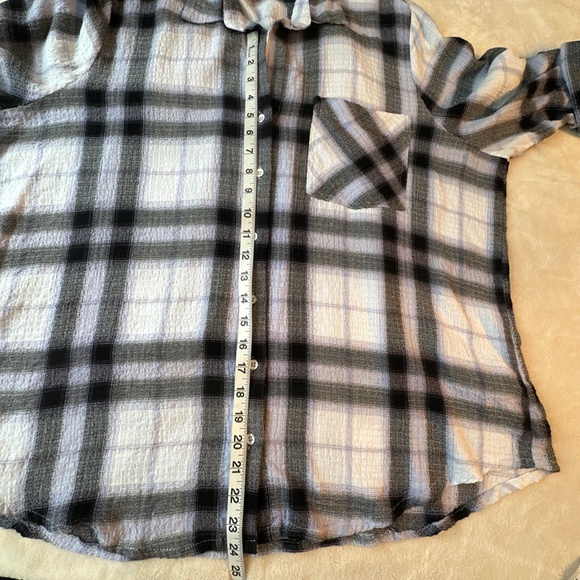 DEX PLUS Size 2X Soft Plaid Button Down Shirt Purple Flannel Cabincore Grunge - Picture 6 of 10